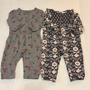 Carters One Piece Long Sleeve Footless Romper Jumpers size 6 months